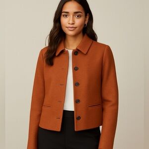 Lands’ End Rust Wool Blend Jacket Petite 8
